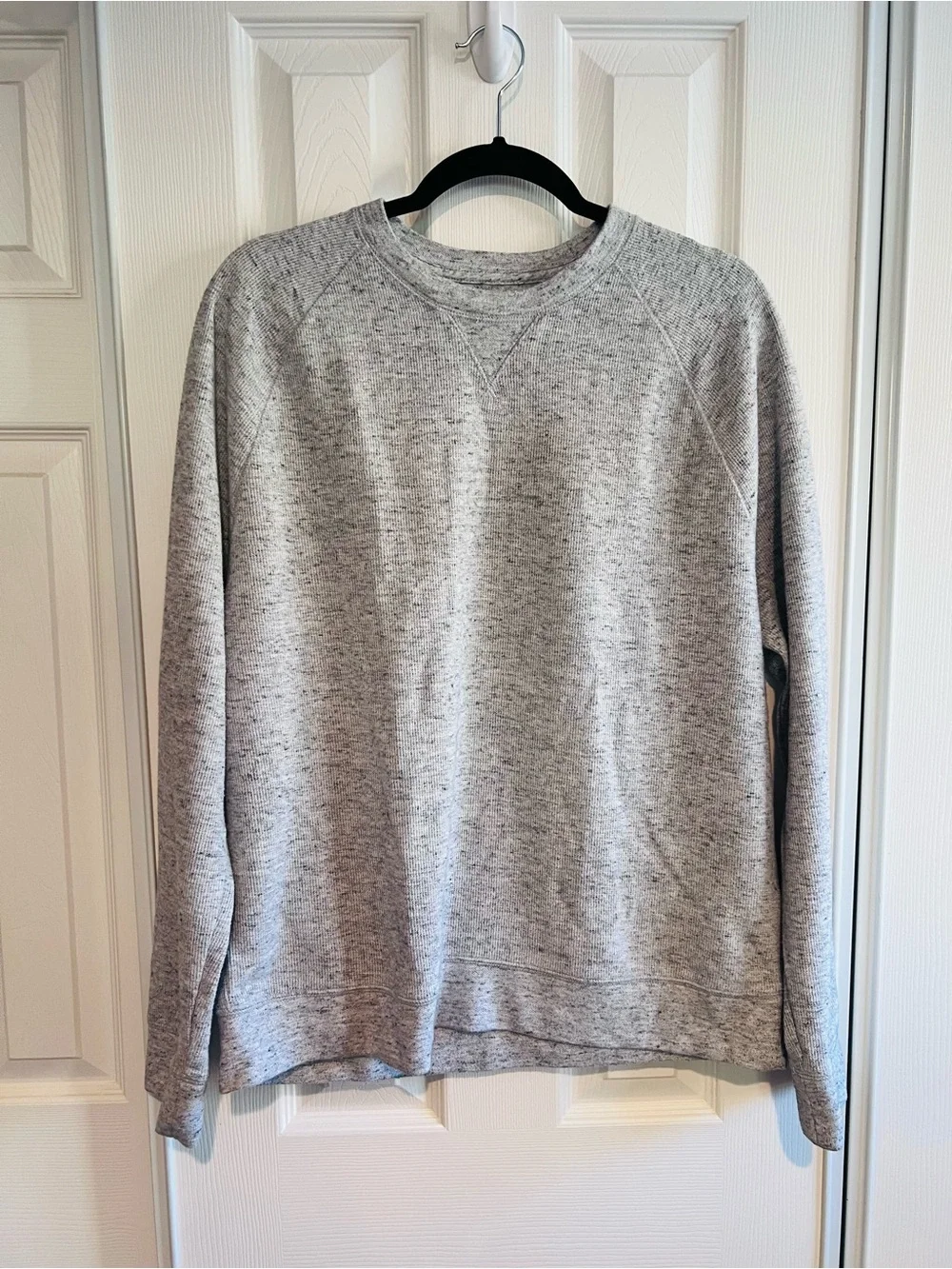 Banana Republic Gray Waffle Crewneck Sweatshirt Pullover Long Sleeve Size Large